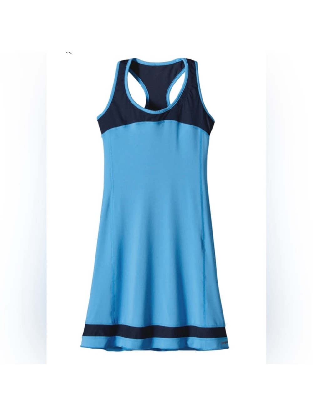 Blue and Black Sleeveless Dress